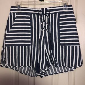 Blue striped shorts!